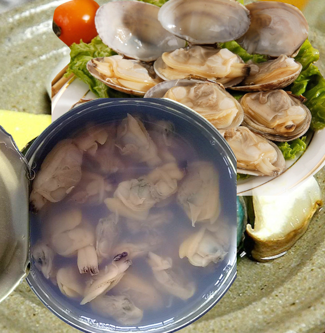 Canned boiled baby clams